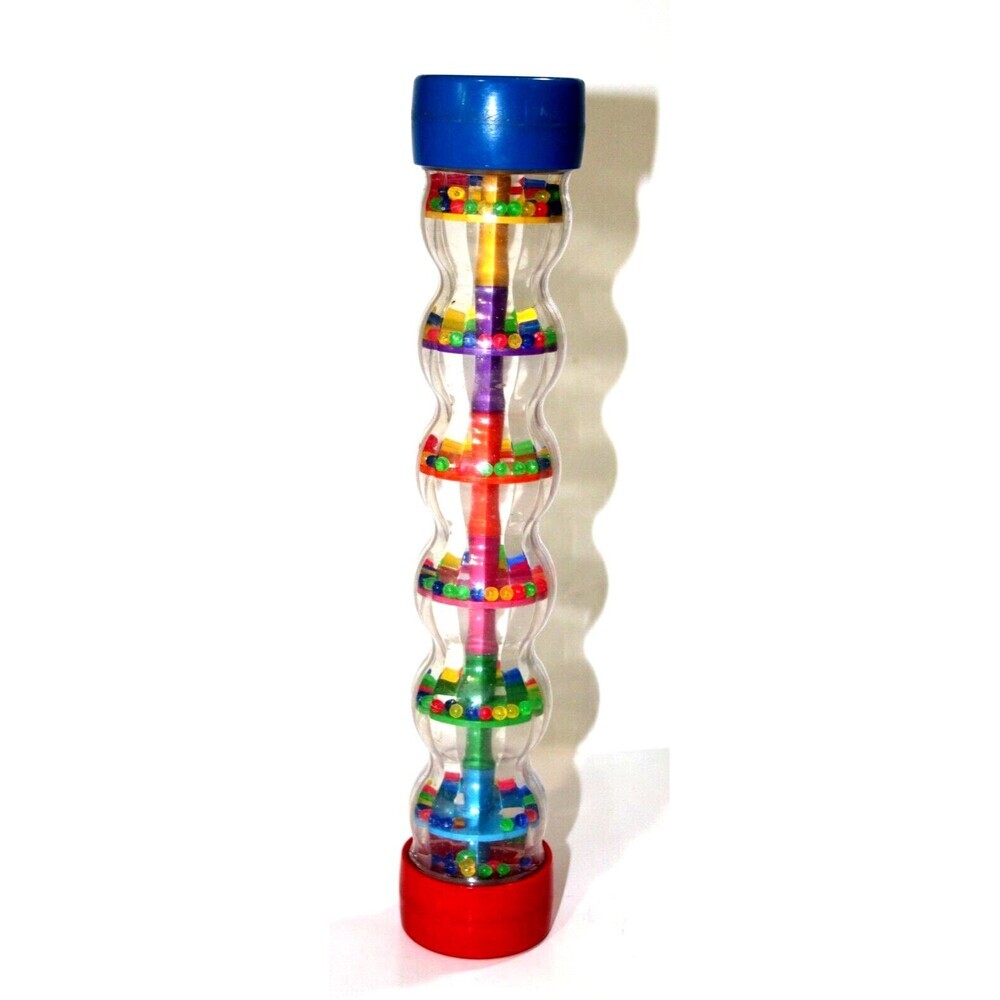 Blue Box Rainmaker Stick 13 Inch Sensory Toy Musical Rainfall Colorful Rattle